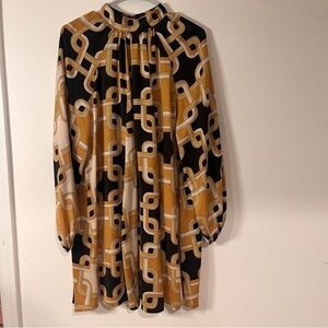 H&M x Richard Allen Gold disco dress size 6